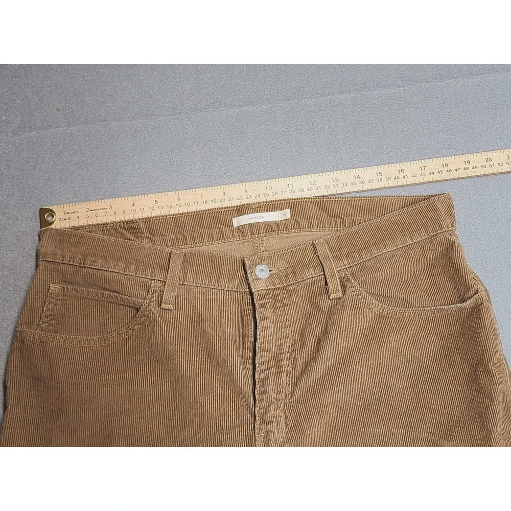 Levis 94 Baggy Corduroy Pants Tan Brown Wide Leg Mens 32x30 Relaxed Fit
